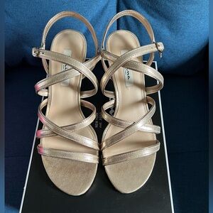 Nina Elegant Gold Strappy Heels